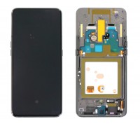Дисплей Samsung A805F Galaxy A80 2019 тачскрин сенсор черный в рамке серебристого цвета Ghost White Amoled оригинал сервисная упаковка #GH82-20348B
