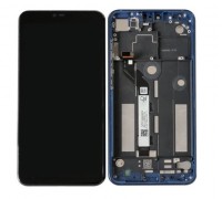 Дисплей Xiaomi Mi8 Lite/Mi8X тачскрин сенсор черный в рамке синего цвета оригинал