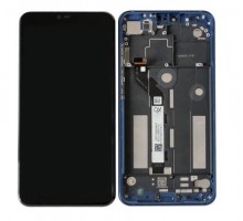 Дисплей Xiaomi Mi8 Lite/Mi8X тачскрин сенсор черный в рамке синего цвета оригинал