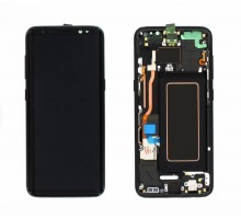 Дисплей Samsung G950F Galaxy S8 тачскрин сенсор черный в рамке Midnight Black Amoled оригинал сервисная упаковка #GH97-20457A