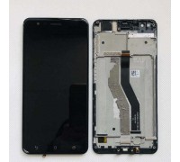 Дисплей Asus ZenFone 3 Zoom ZE553KL тачскрин сенсор черный в рамке Navy Black OLED копия хорошего качества