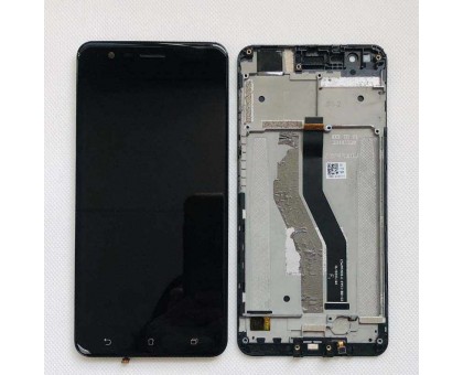 Дисплей Asus ZenFone 3 Zoom ZE553KL тачскрин сенсор черный в рамке Navy Black OLED копия хорошего качества