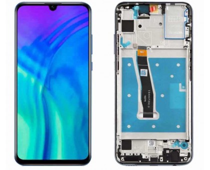 Дисплей Honor 10 Lite/20 Lite/10i тачскрин сенсор черный в рамке синего цвета Sky Blue