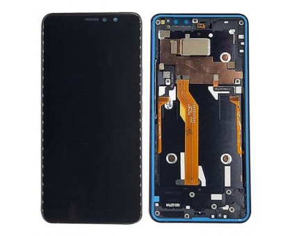 Дисплей HTC U11 тачскрин сенсор черный в рамке Brilliant Black оригинал со шлейфом сканера отпечатка пальца