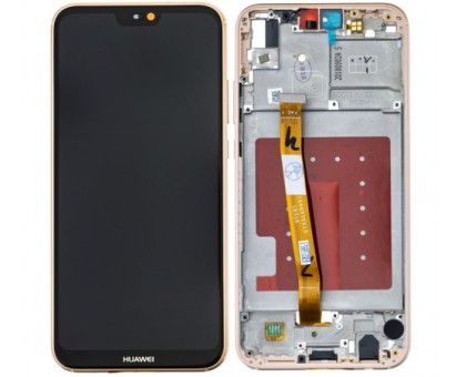Дисплей Huawei P20 Pro CLT-L29 тачскрин сенсор черный в рамке розового цвета Purple TFT копия со шлейфом сканера отпечатка пальца