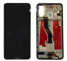 Дисплей Huawei P20 Pro CLT-L29 тачскрин сенсор черный в рамке TFT копия без шлейфа сканера отпечатка пальца