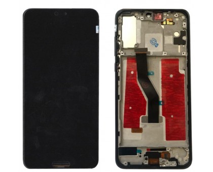 Дисплей Huawei P20 Pro CLT-L29 тачскрин сенсор черный в рамке TFT копия без шлейфа сканера отпечатка пальца
