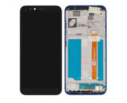 Дисплей Lenovo K5 Play тачскрин сенсор черный в рамке синего цвета оригинал