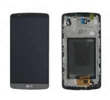 Дисплей LG D855 G3 тачскрин сенсор серый в рамке оригинал