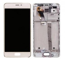 Дисплей Meizu M3s Y685/M3s mini тачскрин сенсор белый в рамке золотистого цвета