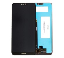 Дисплей Nokia 7.1 тачскрин сенсор черный в рамке синего цвета оригинал