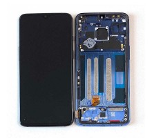 Дисплей OnePlus 7 тачскрин сенсор черный в рамке синего цвета Mirror Blue Amoled оригинал