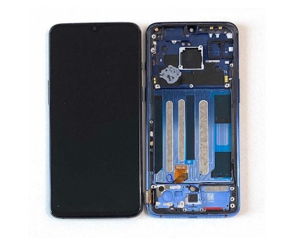 Дисплей OnePlus 7 тачскрин сенсор черный в рамке синего цвета Mirror Blue Amoled оригинал