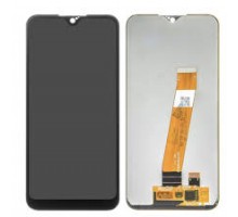 Дисплей Samsung A015F Galaxy A01 2019/M015F Galaxy M01 2020 тачскрин сенсор черный оригинал переклеено стекло с широким разъемом