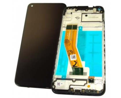 Дисплей Samsung A115F Galaxy A11 тачскрин сенсор черный в рамке копия хорошего качества (In-Cell)