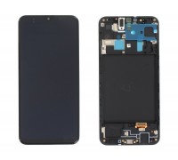 Дисплей Samsung A205F Galaxy A20 2019 тачскрин сенсор черный в рамке Amoled оригинал сервисная упаковка #GH82-19571A