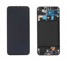 Дисплей Samsung A205F Galaxy A20 2019 тачскрин сенсор черный в рамке Amoled оригинал сервисная упаковка #GH82-19571A