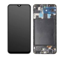 Дисплей Samsung A205F Galaxy A20 2019 тачскрин сенсор черный в рамке OLED копия хорошего качества