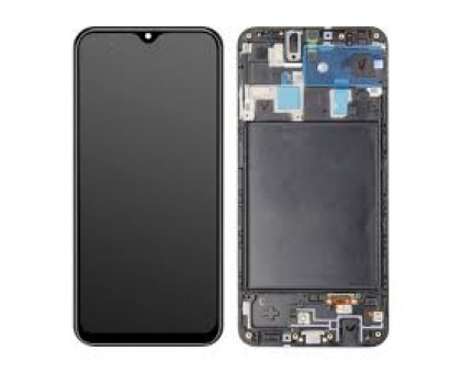 Дисплей Samsung A205F Galaxy A20 2019 тачскрин сенсор черный в рамке OLED копия хорошего качества