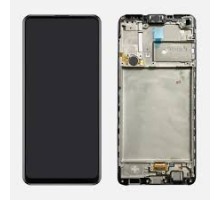 Дисплей Samsung A217F Galaxy A21s тачскрин сенсор черный в рамке копия хорошего качества