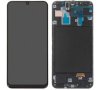 Дисплей Samsung A305F Galaxy A30 2019 тачскрин сенсор черный в рамке Amoled оригинал Refurbished