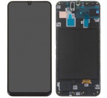 Дисплей Samsung A305F Galaxy A30 2019 тачскрин сенсор черный в рамке Amoled оригинал Refurbished