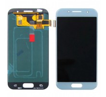 Дисплей Samsung A320F Galaxy A3 2017 тачскрин сенсор голубой Blue Mist Amoled оригинал сервисная упаковка #GH97-19732C