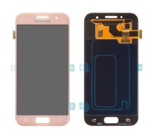 Дисплей Samsung A320F Galaxy A3 2017 тачскрин сенсор розовый Peach Cloud Amoled OLED копия хорошего качества