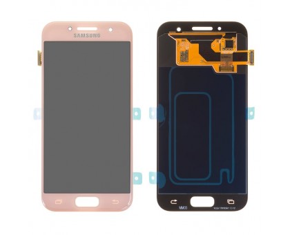 Дисплей Samsung A320F Galaxy A3 2017 тачскрин сенсор розовый Peach Cloud Amoled OLED копия хорошего качества