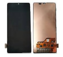 Дисплей Samsung A415F Galaxy A41 тачскрин сенсор черный Amoled оригинал переклеено стекло