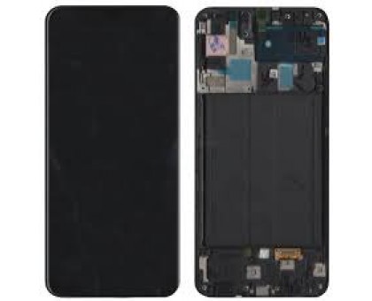 Дисплей Samsung A505F Galaxy A50 2019 тачскрин сенсор черный в рамке OLED копия хорошего качества