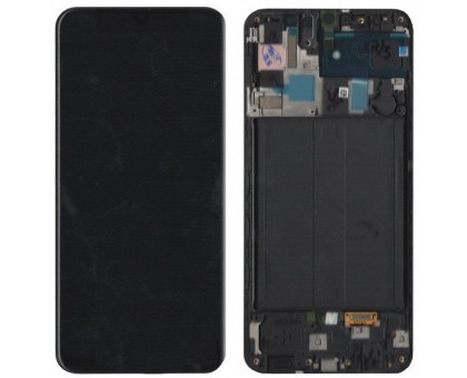 Дисплей Samsung A505F Galaxy A50 2019 тачскрин сенсор черный в рамке TFT копия (In-Cell) без функции отпечатка пальца