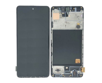 Дисплей Samsung A515F Galaxy A51 2019 тачскрин сенсор черный в рамке Amoled оригинал сервисная упаковка #GH82-21680A
