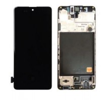 Дисплей Samsung A515F Galaxy A51 2019 тачскрин сенсор черный в рамке OLED копия хорошего качества