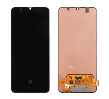 Дисплей Samsung A707F Galaxy A70s тачскрин сенсор черный Amoled оригинал переклеено стекло