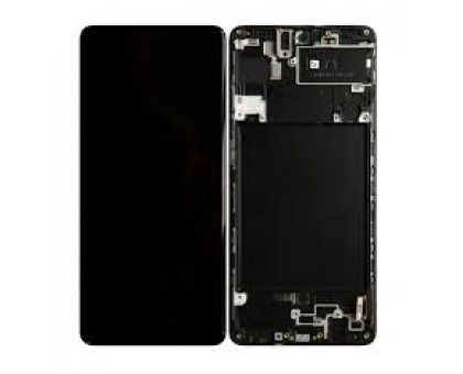 Дисплей Samsung A715F Galaxy A71 тачскрин сенсор черный в рамке OLED копия хорошего качества