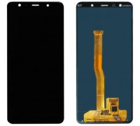 Дисплей Samsung A750F Galaxy A7 2018 тачскрин сенсор черный Amoled оригинал сервисная упаковка #GH96-12078A