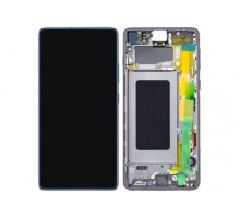 Дисплей Samsung G770F Galaxy S10 Lite тачскрин сенсор черный в рамке Prism Black Amoled оригинал переклеено стекло