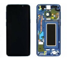 Дисплей Samsung G960F Galaxy S9 тачскрин сенсор черный в рамке синего цвета Coral Blue Amoled оригинал Refurbished