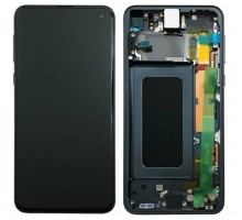 Дисплей Samsung G970F Galaxy S10e тачскрин сенсор черный в рамке зеленого цвета Prism Green Amoled оригинал переклеено стекло