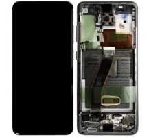 Дисплей Samsung G980F Galaxy S20 тачскрин сенсор черный Amoled оригинал переклеено стекло