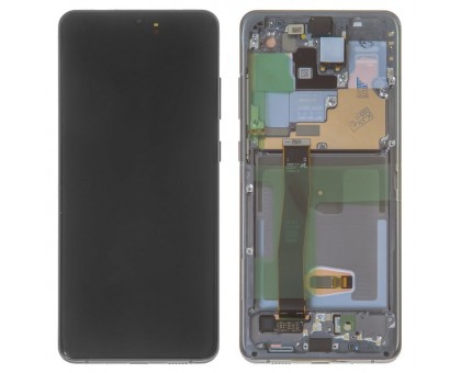 Дисплей Samsung G980F Galaxy S20 тачскрин сенсор черный в рамке Cosmic Grey Amoled оригинал с аккумулятором и фронтольной камерой