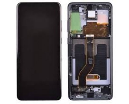 Дисплей Samsung G985F Galaxy S20+ тачскрин сенсор черный Amoled оригинал переклеено стекло