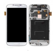 Дисплей Samsung i9500 Galaxy S4 тачскрин сенсор белый White Frost в рамке OLED копия хорошего качества