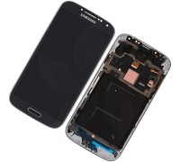 Дисплей Samsung i9500 Galaxy S4 тачскрин сенсор синий Black Mist в рамке Amoled оригинал