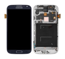 Дисплей Samsung i9500 Galaxy S4 тачскрин сенсор синий Black Mist в рамке TFT копия
