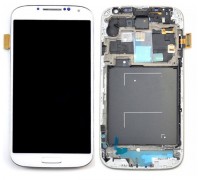 Дисплей Samsung i9505 Galaxy S4 тачскрин сенсор белый White Frost в рамке Amoled оригинал