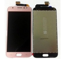 Дисплей Samsung J330F Galaxy J3 2017 тачскрин сенсор розовый копия хорошего качества (In-Cell)
