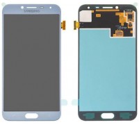 Дисплей Samsung J400F Galaxy J4 2018 тачскрин сенсор голубой Lavenda Amoled оригинал переклеено стекло