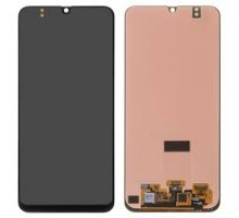 Дисплей Samsung M307F Galaxy M30s тачскрин сенсор черный в рамке Amoled оригинал переклеено стекло